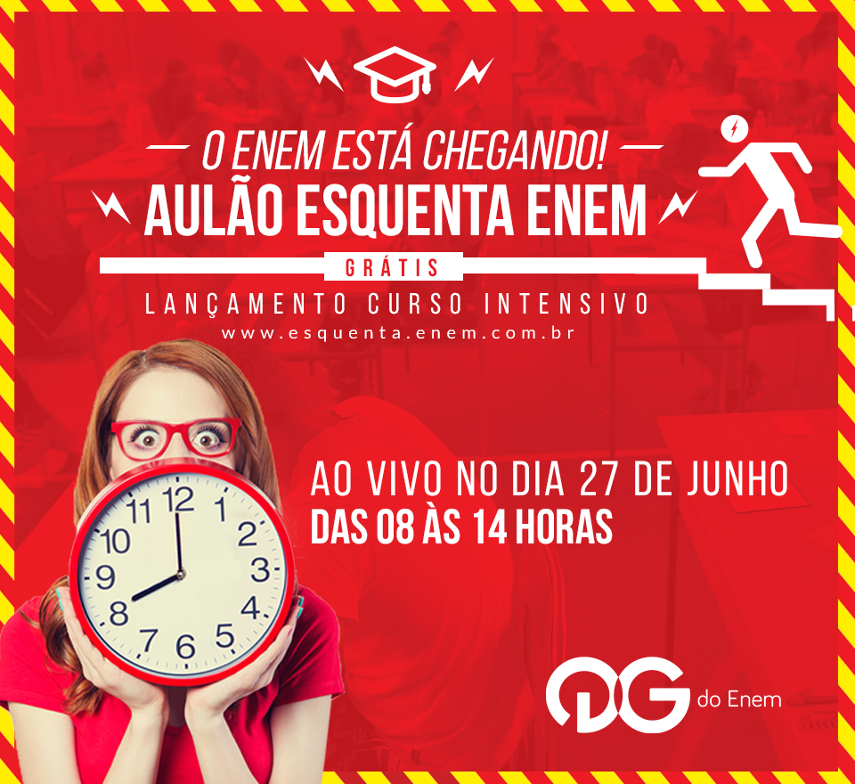 Esquenta Enem: QG do Enem promove aulão e dá a largada no aquecimento para as provas