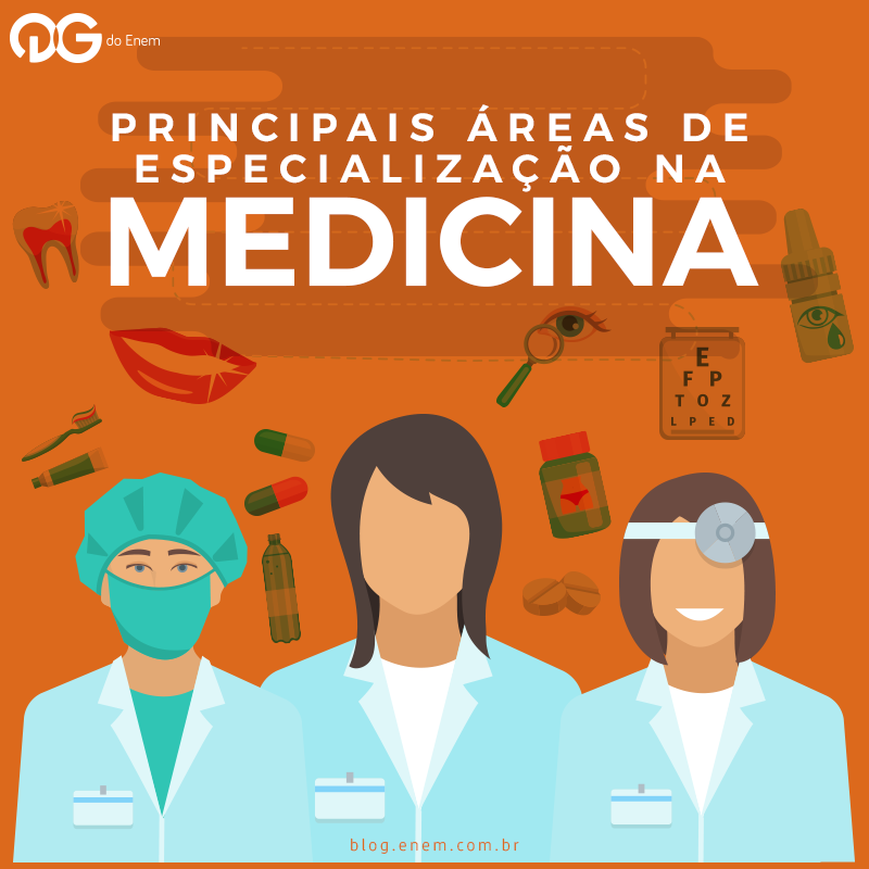 Principais áreas de especialização na Medicina