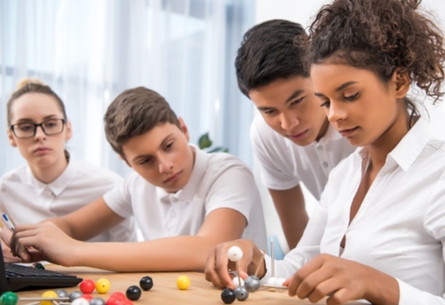 alunos de escola estudando biologia, como estudar biologia