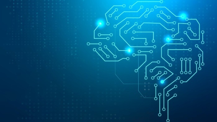 Conceito de transformação digital de fundo de cérebro de tecnologia de inteligência artificial