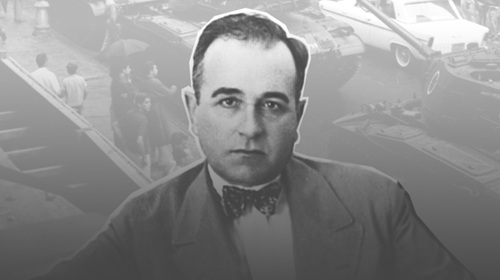 getúlio vargas em evidência em uma montagem com tanques militares atrás, ditaduras brasil, estado novo e ditadura militar