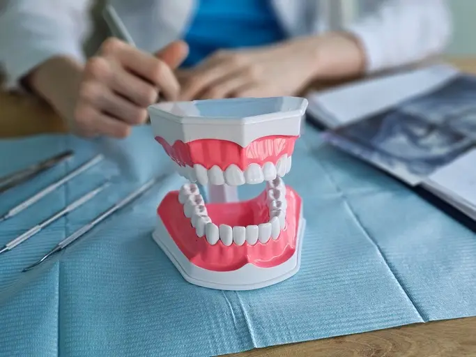 representação da boca humana, estudante de odontologia